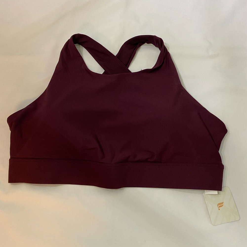 🆕 FABLETICS Burgundy No Bounce High-Impact Sports Bra SZ XXL/1X - Picture 3 of 7